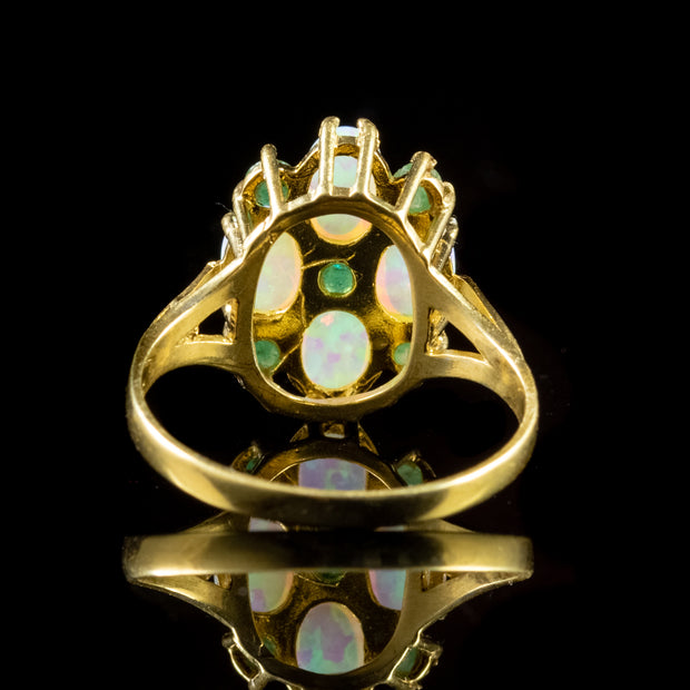 Opal Chrysoprase Ring 18Ct Yellow Gold Silver