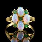 Opal Chrysoprase Ring 18Ct Yellow Gold Silver