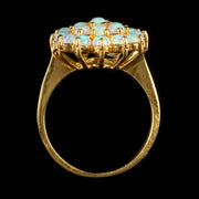 Opal Cluster Ring 18Ct Gold Silver