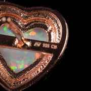 Opal Paste Heart Earrings 9Ct Rose Gold Sterling Silver