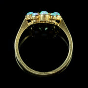 Opal Peridot Ring 18Ct Gold On Silver