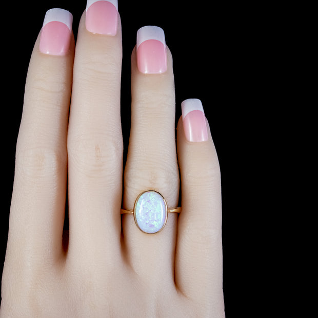 OPAL RING 9CT YELLOW GOLD 5.50CT OPAL