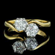 Old Cut Diamond Twist Ring 1.35ct Of Diamond 18ct Gold Dated 1990