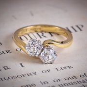 Old Cut Diamond Twist Ring 1.35ct Of Diamond 18ct Gold Dated 1990