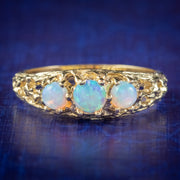 Opal Trilogy Ring 9ct Yellow Gold