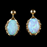 Victorian Style Opal 9Ct Gold Drop Earrings
