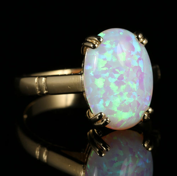 Victorian Style Opal 9ct Gold Ring 6ct Opal