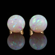 Opal Ball Stud Earrings 9Ct Gold
