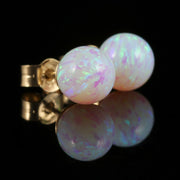 Opal Ball Stud Earrings 9Ct Gold