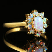 Opal Cluster Ring Gold On Silver