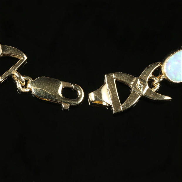 Opal Diamond Celtic Bracelet 9Ct Gold
