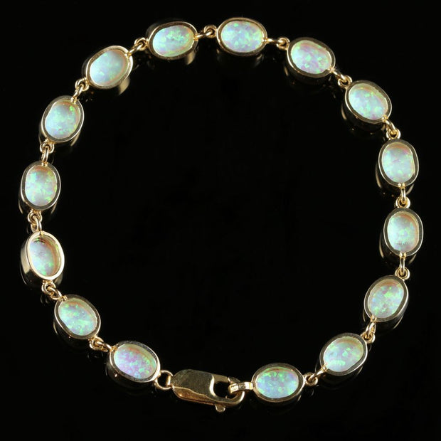 Opal Gold Bracelet 9Ct Yellow Gold 12.60Ct Of Opal