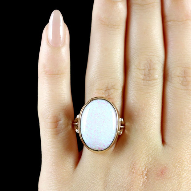 Opal Gold Ring 20Ct Opal Set In 14Ct Gold