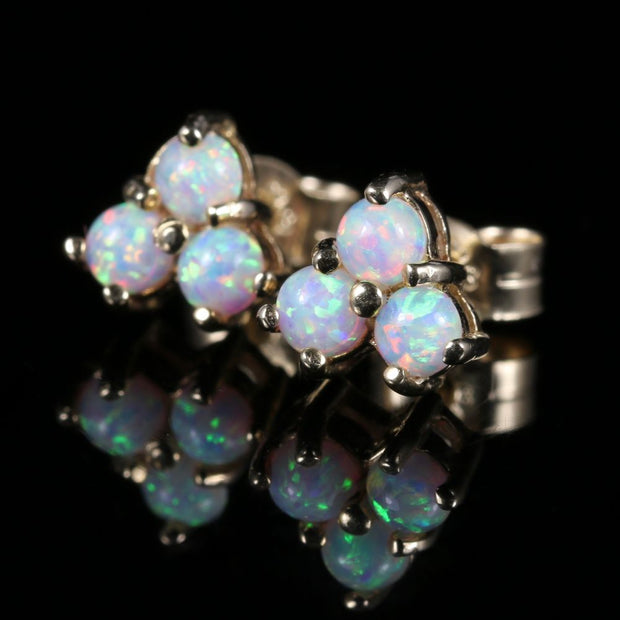 Opal Gold Stud Earrings Trilogy Of Opals
