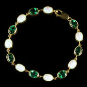 Opal Green Paste  Gold Bracelet 9Ct Gold