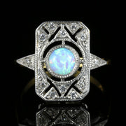 Opal Paste Ring 18Ct Gold On Silver