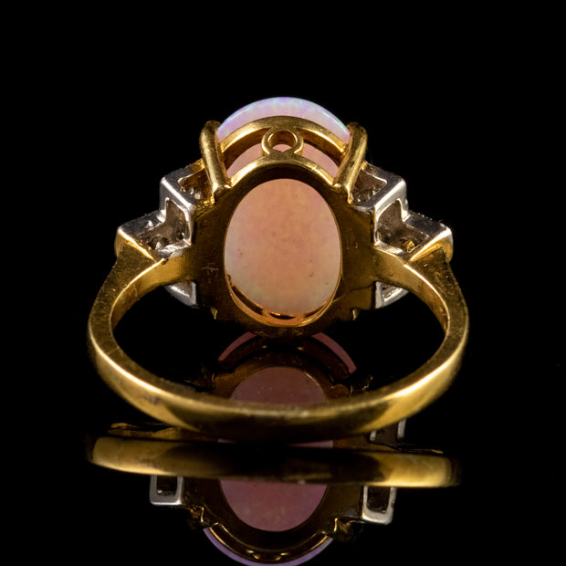 Art Deco Style Opal Cz Ring