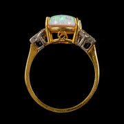 Art Deco Style Opal Cz Ring