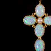 Opal Pearl Cross Pendant 9Ct Gold Pendant