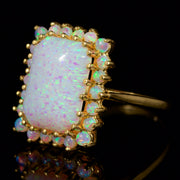 Opal Ring Large 18Ct Gold On Silver