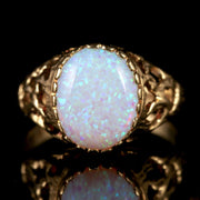 Opal Solitaire Ring 9Ct Gold Opal Ring