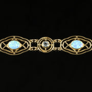 Opal Blue Topaz Bracelet 9Ct Yellow Gold