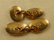 Victorian Rose Gold Double Engraved Cufflinks Dated 1897