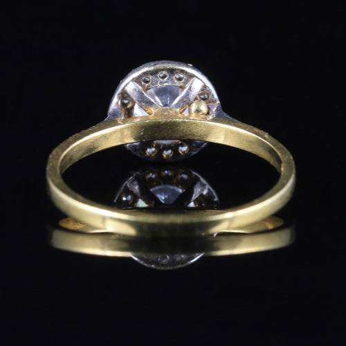 Victorian Style Paste Solitaire Ring 18Ct Gold On Silver