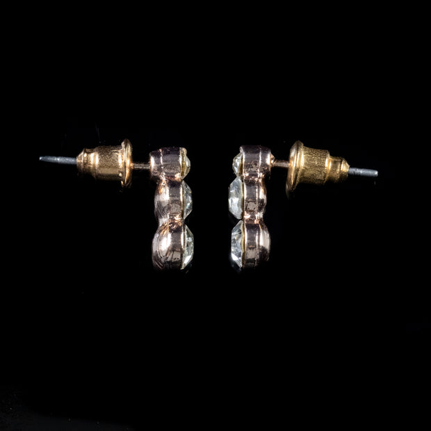 Cubic Zirconia Stud Earrings 9Ct Rose Gold