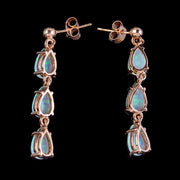 Pear Cut Opal Drop Earrings 9Ct Rose Gold Studs