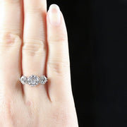 Platinum Edwardian Diamond Trilogy Ring 2.76Ct Total