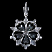 Edwardian Style CZ Flower Pendant Sterling Silver