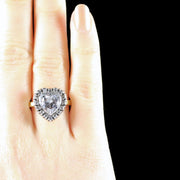 Victorian Style Paste Heart Ring Silver 15Ct Gold