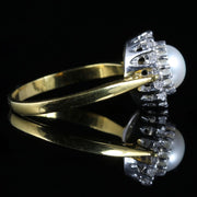 Pearl Paste Cluster Ring 18Ct Gold Silver
