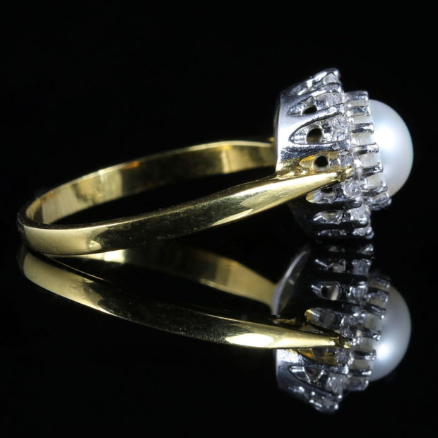 Pearl Paste Cluster Ring 18Ct Gold Silver