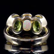 Peridot Opal Trilogy Ring 9Ct Gold Ring