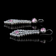Pink Quartz Drop Earrings Sterling Silver Paste