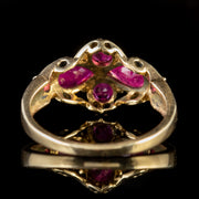Pink Ruby Cluster Ring 9Ct Gold 1.50Ct Of Ruby