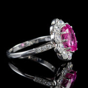 Pink Sapphire Diamond Ring Platinum 3.50Ct Sapphire 1.70Ct Diamond