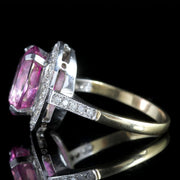 Pink Topaz Diamond Gold Ring 6Ct Pink Topaz