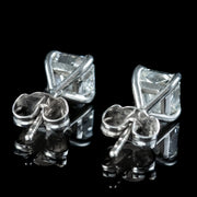 Art Deco Style Princess Cut Diamond Stud Earrings 2ct Of Diamond