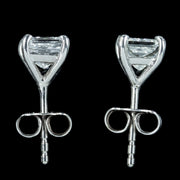 Art Deco Style Princess Cut Diamond Stud Earrings 2ct Of Diamond