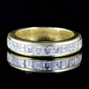 Carre Cut Diamond Half Eternity Ring 18Ct Gold