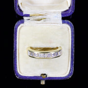 Carre Cut Diamond Half Eternity Ring 18Ct Gold