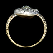 Georgian Style Rose Cut Diamond Cluster Ring 18ct Gold Silver 2.10ct Of Diamond