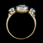 Rose Cut Diamond Trilogy Ring Silver 18ct Gold 1ct Of Diamond