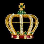 Royal Crown Brooch 40th Coronation Anniversary Sardi Dated 1993 front