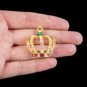 Royal Crown Brooch 40th Coronation Anniversary Sardi Dated 1993 hand