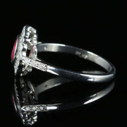 Ruby Diamond Cluster Ring Platinum