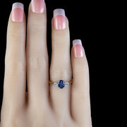 Sapphire Diamond Trilogy Ring 18ct Gold 0.80ct Sapphire 0.40ct Of Diamond